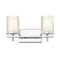 Z-Lite Grayson Vanity, 2-Light, 16 In.W x 5.75 In.L x 8.5 In.H, Chrome/Clear + Etched Opal 1949-2V-CH - alternate 8
